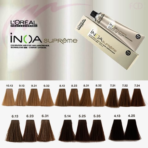 Inoa suprême Coloration anti-âge offrant une couverture des cheveux blancs optimal.