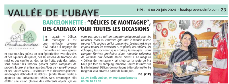 DANS HAUTE PROVENCE INFO DE JUIN 2024