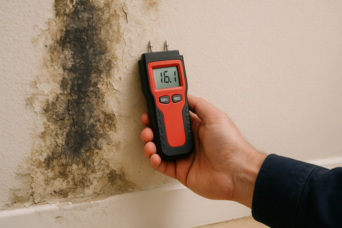 Mur moisi ou humidité en pied de mur Diagnostic d’humidité : infiltration, remontée capillaire, condensation.