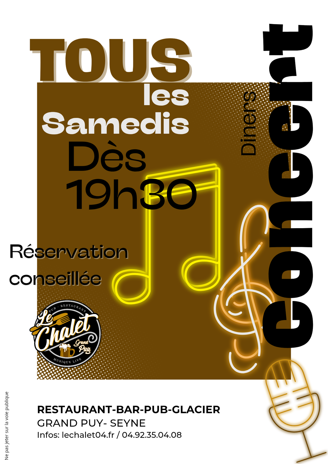 Dîners concerts tous les samedis au Chalet