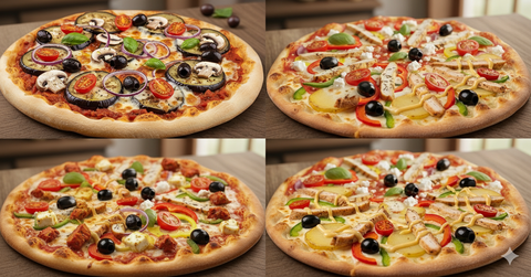 Découvrez nos Pizzas Signatures L’Aubergine, La Boisée, L’Athéna, L’Indienne !