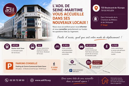 L’ADIL DE SEINE-MARITIME VOUS ACCUEILLE DANS SES NOUVEAUX LOCAUX !