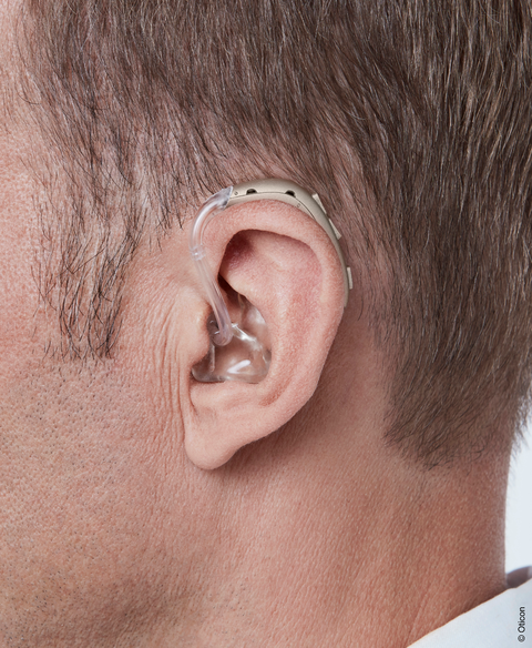 Contour d’oreille classique Puissant, polyvalent, adapté à toutes les pertes auditives, y compris sévères.
