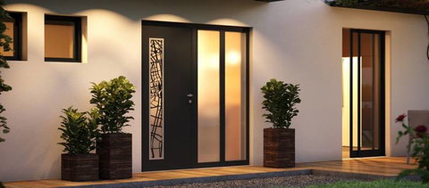 Pose de portes d'entrée en aluminium personnalisées à Forcalquier Au cœur de Forcalquier, ADP Fermetures excelle dans la conception sur mesure de