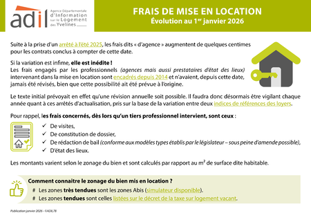 Frais de mise en location