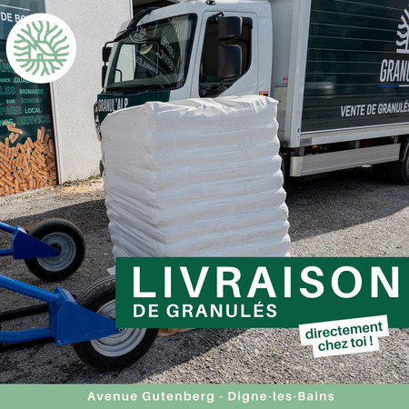 Granul'Alp t'épargne le transport de tes granulés avec la livraison 🚚