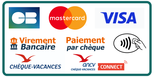 Nous acceptons différents moyens de paiements.