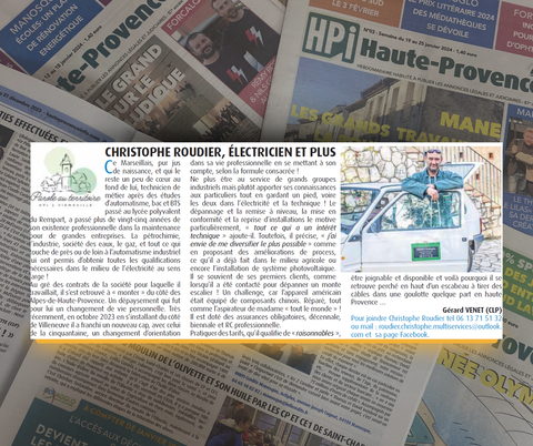 ROUDIER CHRISTOPHE - ÉLECTRICITÉ ET MULTISERVICES