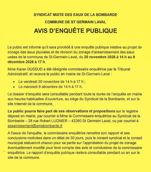 Avis d'enquête publique