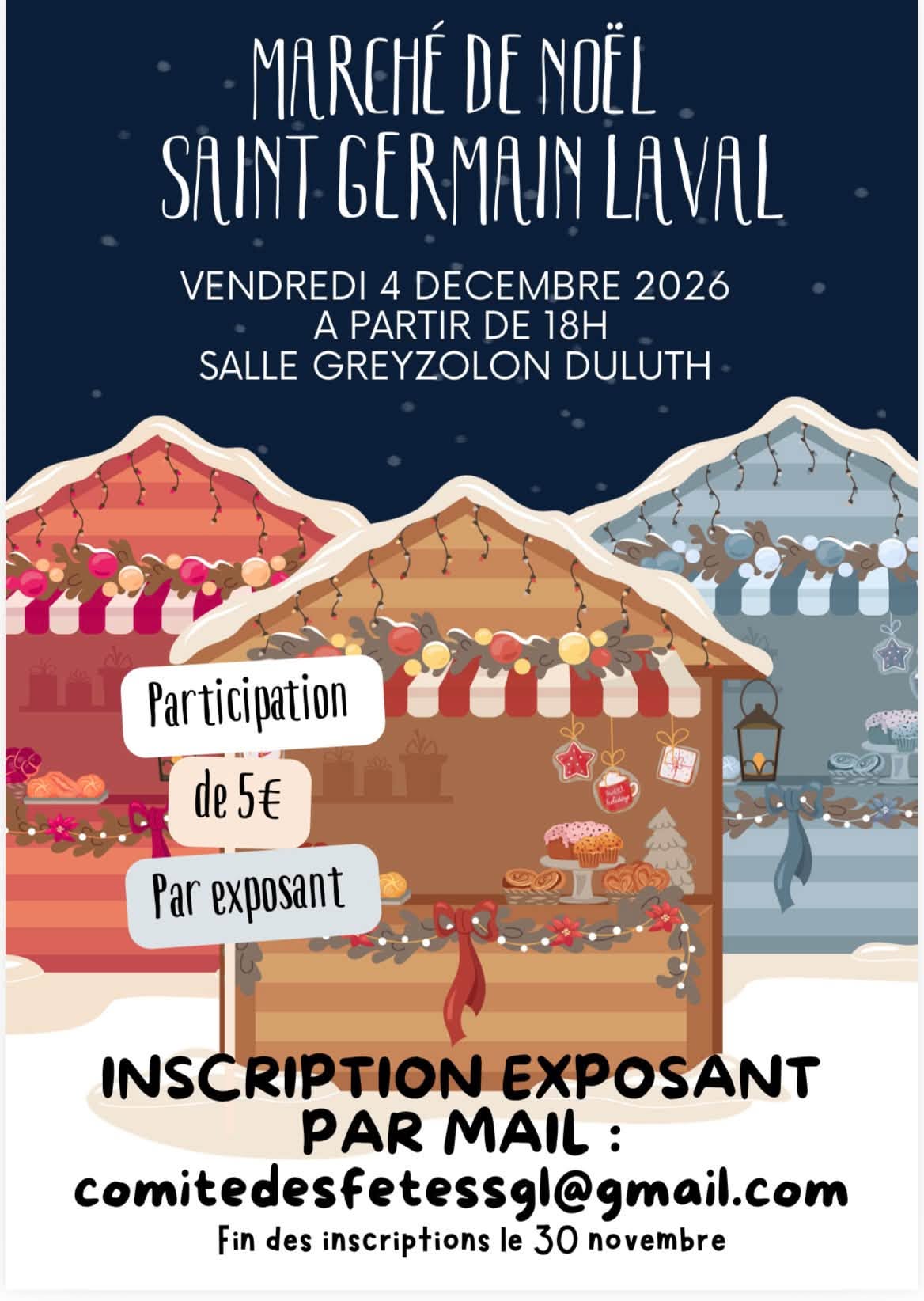 Marché de Noël à Saint-Germain-Laval : Rejoignez-nous pour une journée festive