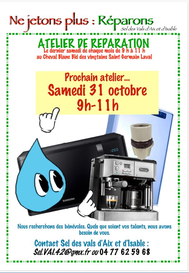 Prochain atelier de réparation du SEL