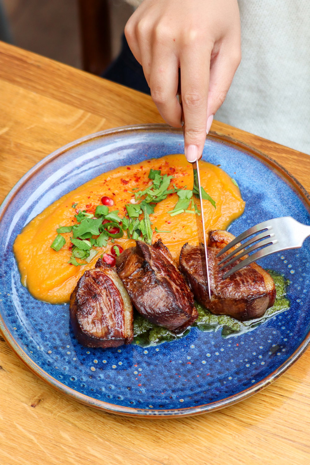 Le magret et sa purée de patate douce