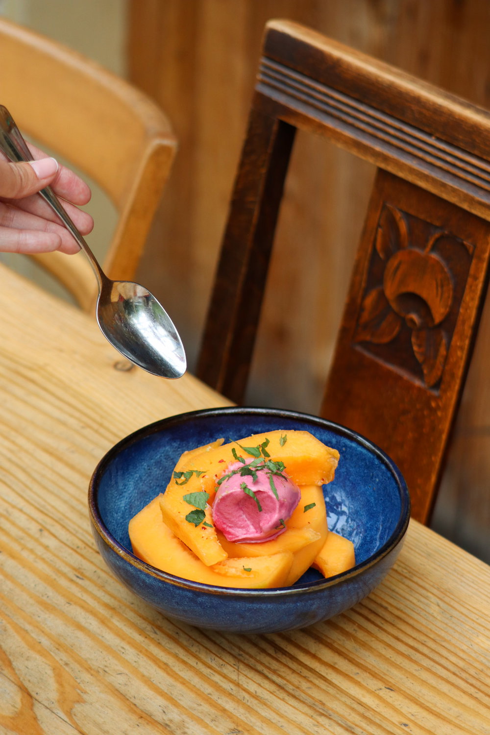 Le melon et son sorbet hibiscus