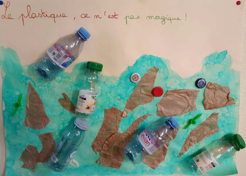 Nous avons réalisé des affiches : recherche d’un slogan, idées de réalisation puis fabrication : dessin, coloriage, peinture, collage…