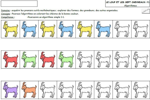 Algorithmes chevreaux : fiche élève