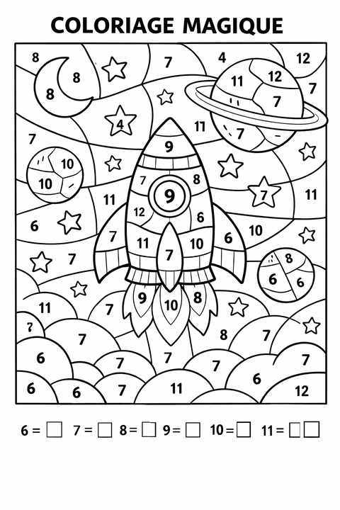 Coloriage magique GS de 6 à 12