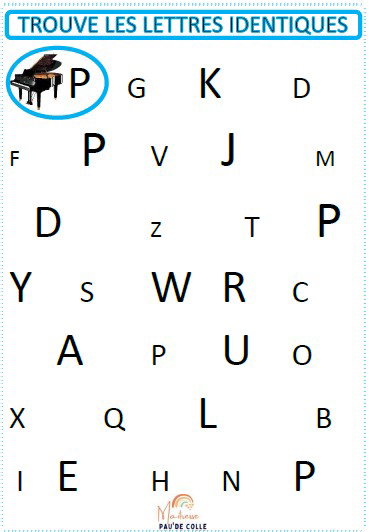 Trouve les lettres identiques