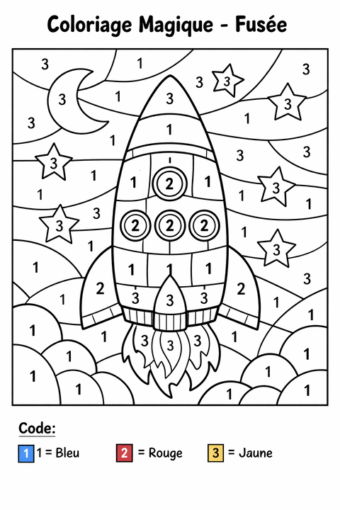 Coloriage magique PS de 1 à 3
