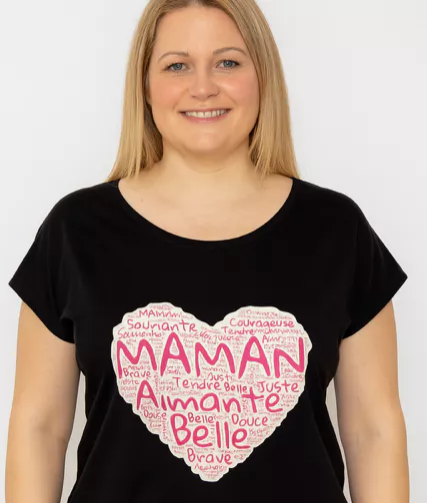 T shirt femme cœur maman