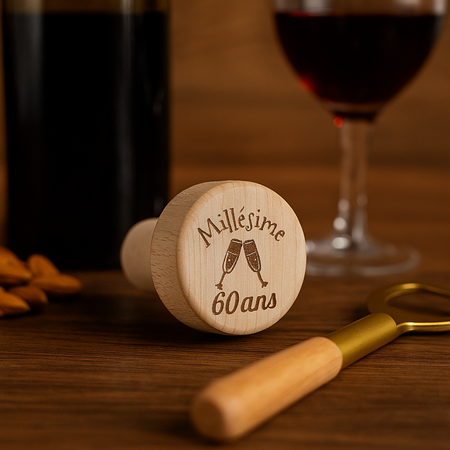 🍾 Bouchon de bouteille en liège « Millésime 60 ans »