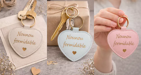  Porte-clés cœur « Nounou formidable » 