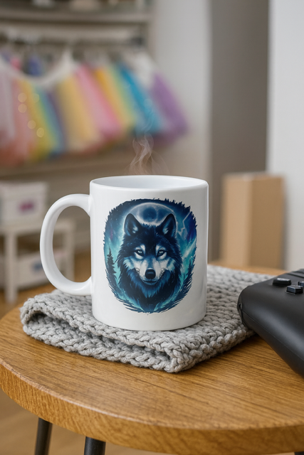 ☕ Mug blanc mat « Loup »