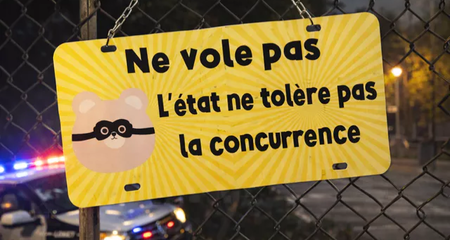 Plaque humoristique – “Ne vole pas, l’État ne tolère pas la concurrence” 😄🚫