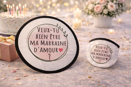 🪭 Éventail pliant « Veux-tu bien être ma marraine d’amour ? »
