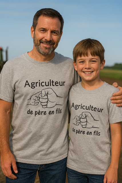 T-shirt homme "Agriculteur de père en fils" 