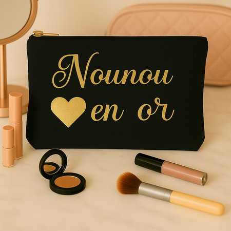 Pochette de rangement personnalisée – Nounou en or