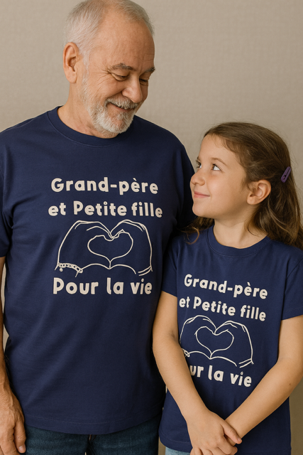 T-shirt homme  “Grand-père et petite-fille pour la vie” 👇