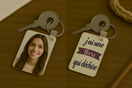 🔑 Porte-clés rectangulaire MDF – Membre de la famille & personnalisation 👨‍👩‍👧‍👦