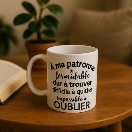 Mug Blanc Mat – “À ma patronne formidable”