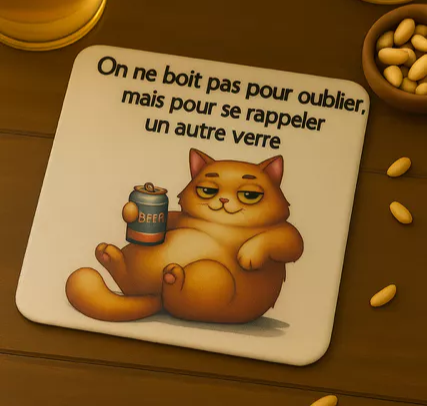 🍹 Dessous de verre – “On ne boit pas pour oublier… mais pour se rappeler un autre verre” 🍻
