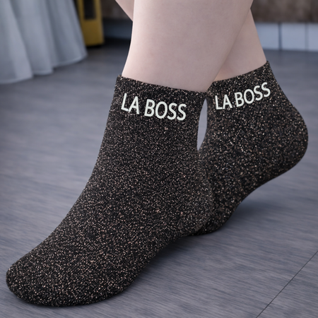 Chaussettes à paillettes « La Boss » 👑✨🧦