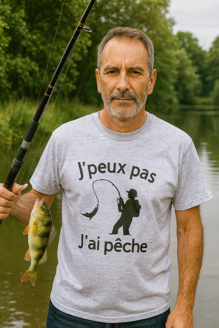 T-shirt homme "J’peux pas, j’ai pêche" 