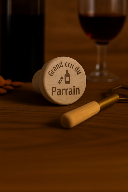 🍾 Bouchon de bouteille en liège « Grand cru de parrain »