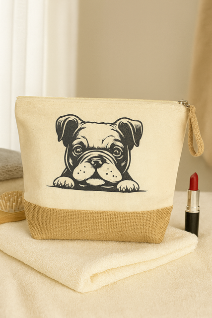 Trousse de toilette – Illustration chien bouledogue 🐶😄