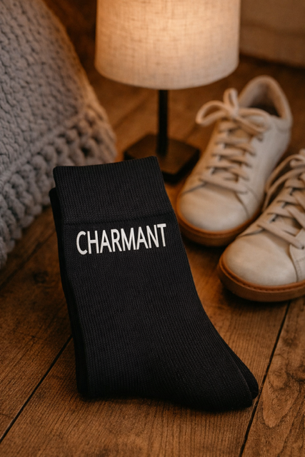 Chaussettes à messages homme – “Charmant”