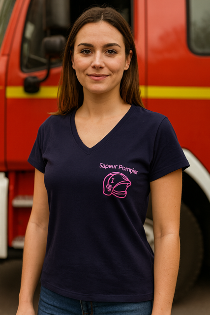  T-shirt Femme « Sapeur-pompier » – Courage au féminin