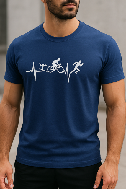  T-shirt homme – Ligne de vie « Triathlon » 🏊🚴🏃😎