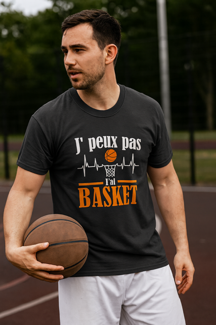 🏀 T-shirt homme  « J’peux pas, j’ai basket »