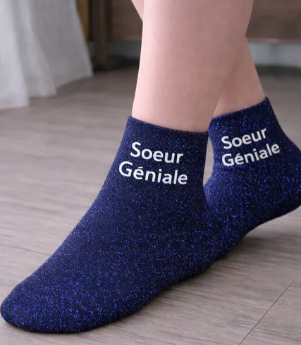 ✨ Chaussettes à paillettes Sœur Géniale ✨