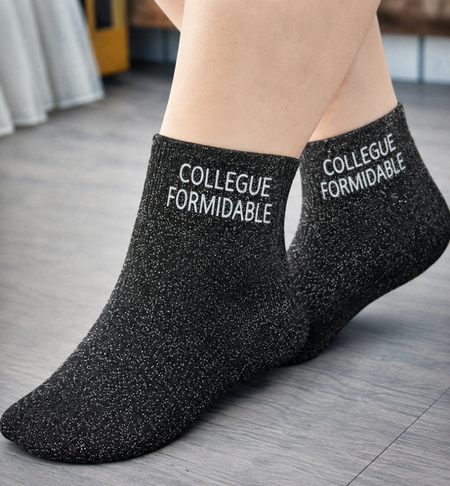 Chaussettes à paillettes « Collègue Formidable » ✨🧦💖