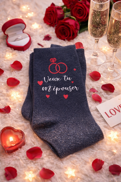 🧦 Chaussettes homme « Veux-tu m’épouser ? »