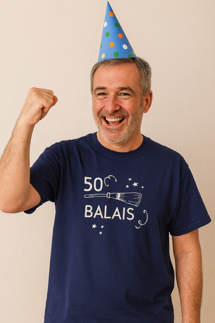 T-shirt Homme « 50 balais » – L’âge de la sagesse… ou presque