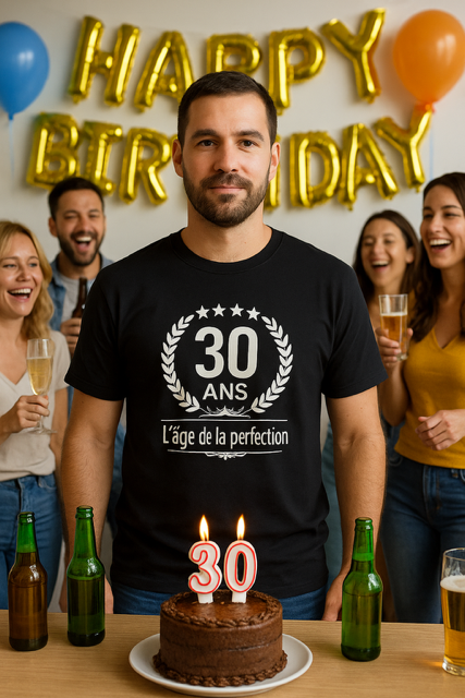  T-shirt Homme « 30 ans, l’âge de la perfection » – Version améliorée