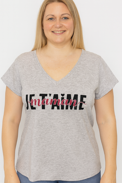 💐 T-shirt  femme « Je t’aime Maman »