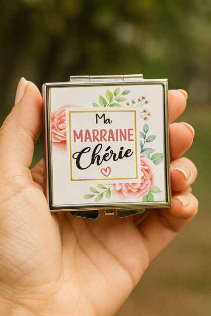 Miroir de poche – Ma marraine chérie