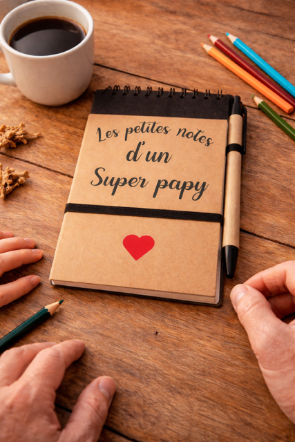 Carnet + stylo – Les petites notes d’un super papy